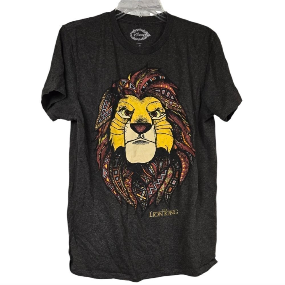 Disney Lion King Mufasa Brown Heather Graphic Print Tee Unisex Shirt Medium Top